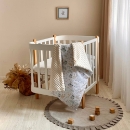 Paturica bebe Bufnite din bumbac si tesatura minky cu pilota (6)